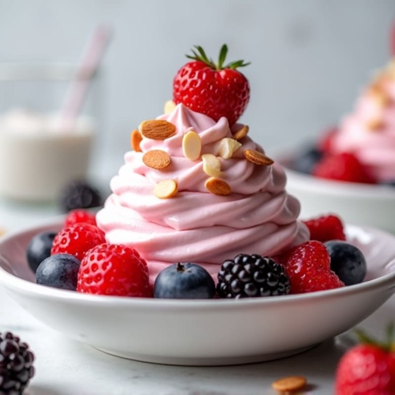 Silky Greek Yogurt Protein Mousse with Mixed Berries