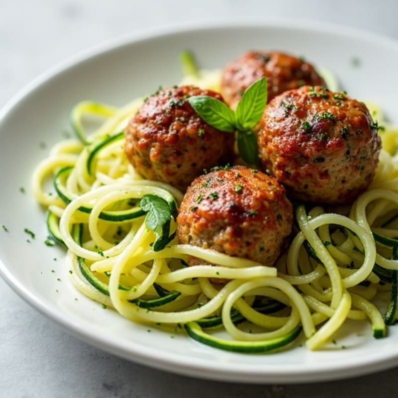 Herb-Seasoned Turkey Meatballs with Zucchini Noodles