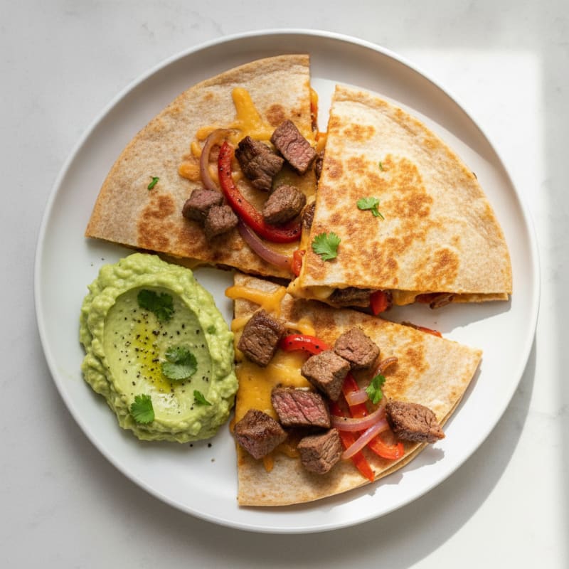Carne Asada Quesadillas with Guacamole