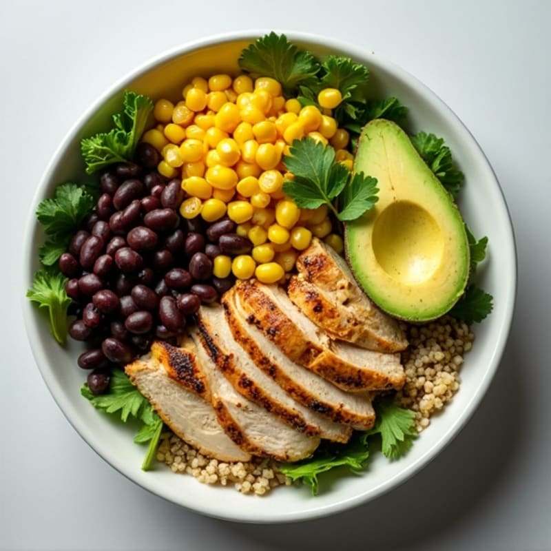 Cilantro-Lime Black Bean Bowl with Roasted Corn