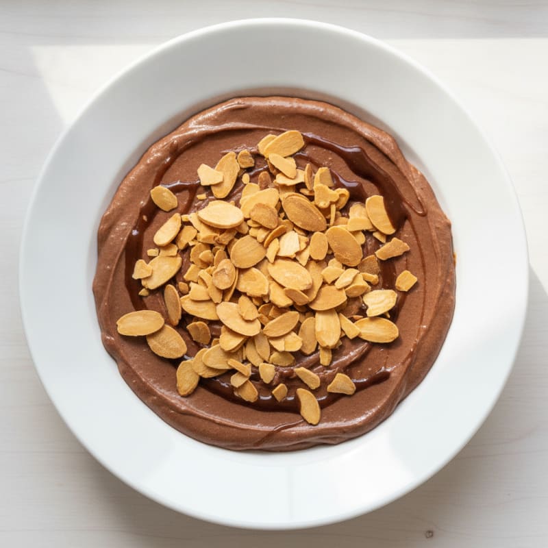 Silky Chocolate Protein Pudding with Toasted Almonds