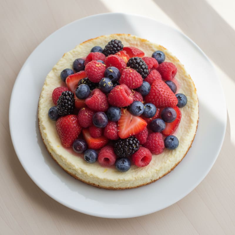 Cottage Cheese Protein Cheesecake with Fresh Berries