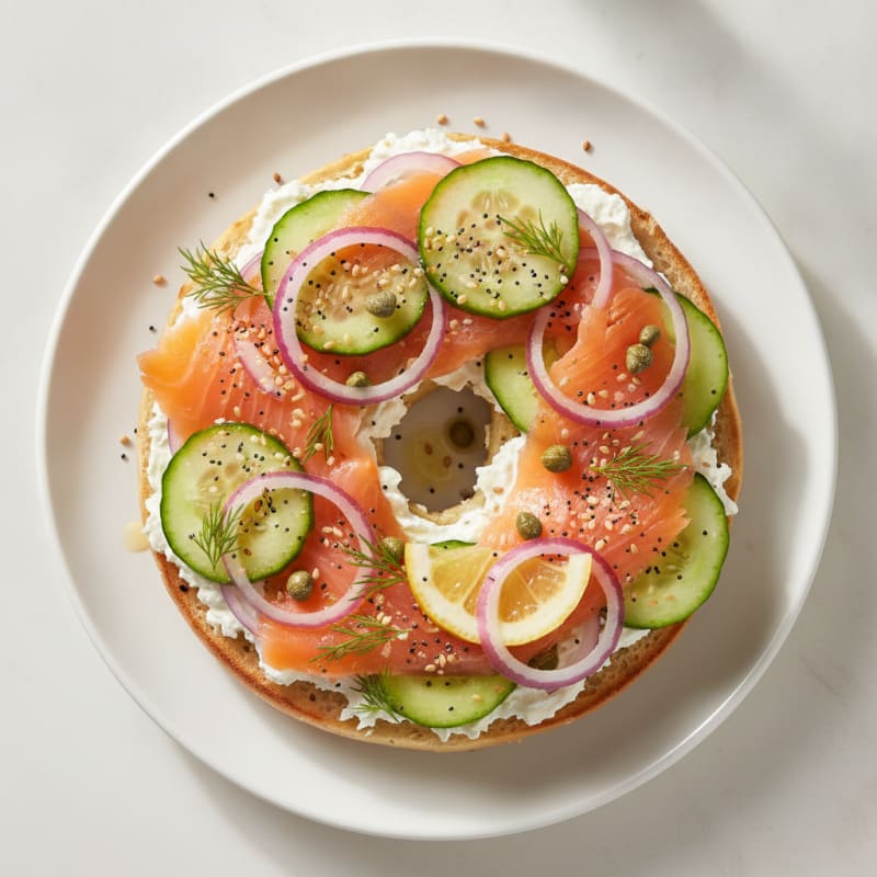 Smoked Salmon Everything Bagel with Cream Cheese