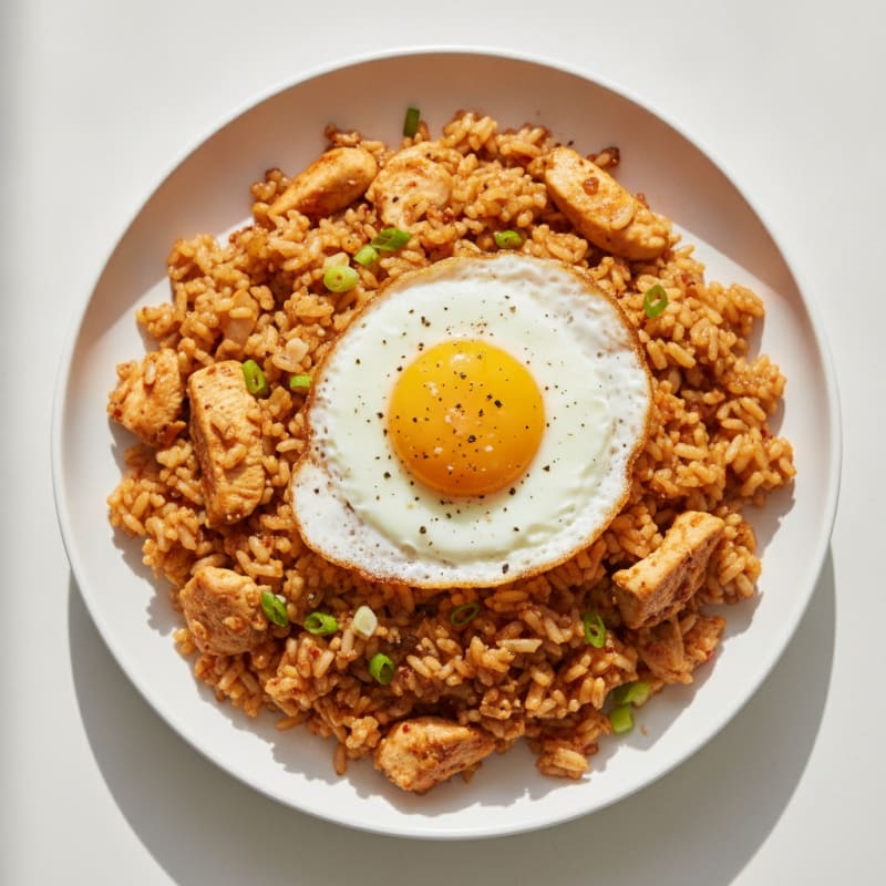 Kimchi Fried Rice with Fried Egg