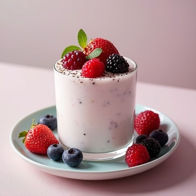 Silky Greek Yogurt Protein Mousse with Mixed Berries