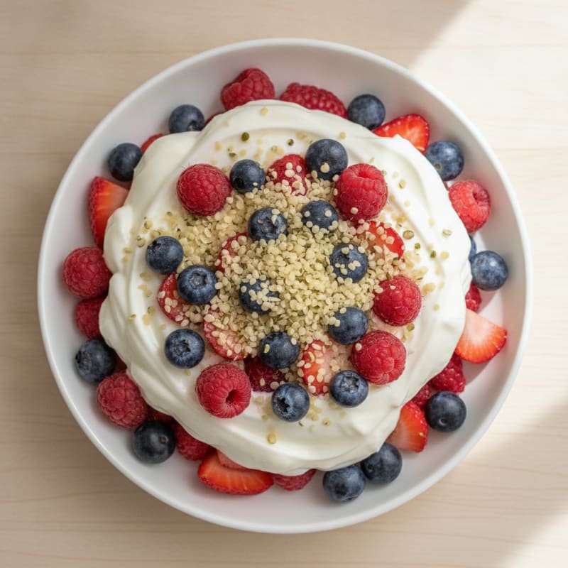 Silky Greek Yogurt Parfait with Mixed Berries and Protein Powder