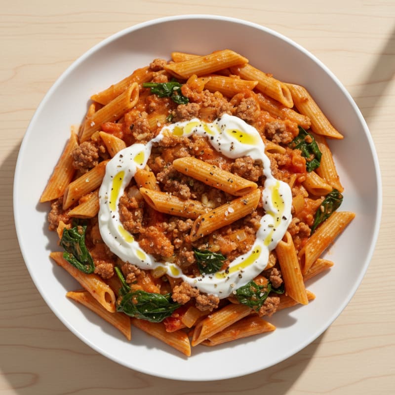 Creamy Ground Beef and Tomato Pasta