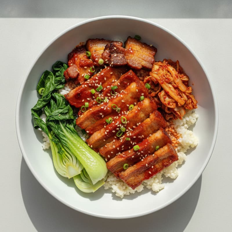 Spicy Gochujang Pork Belly Bowl
