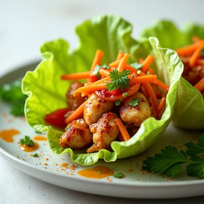 Crispy Asian-Spiced Chicken Lettuce Cups