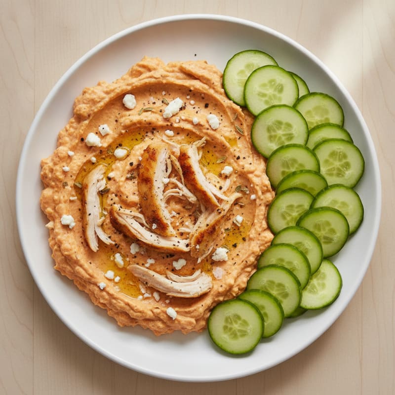 High-Protein Roasted Red Pepper Feta Dip