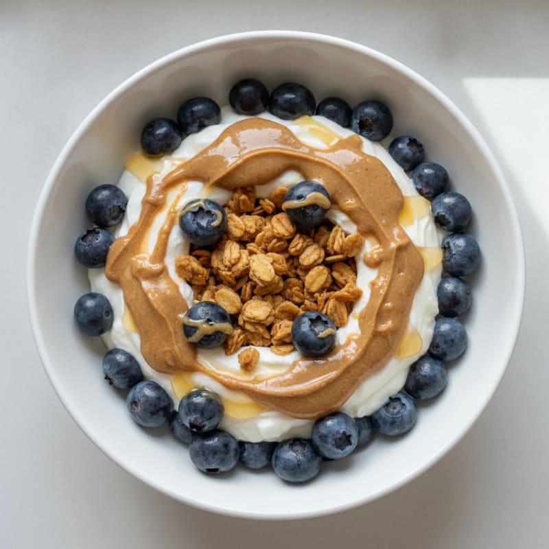 Creamy Greek Yogurt Parfait with Almond Butter and Berries