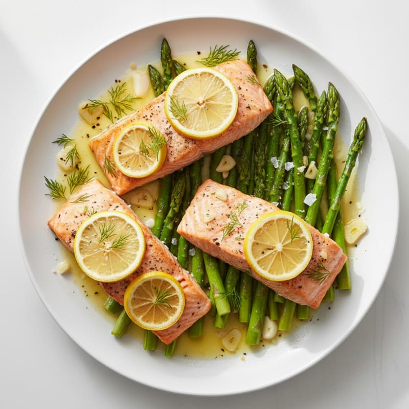 Lemon-Dill Baked Salmon with Asparagus