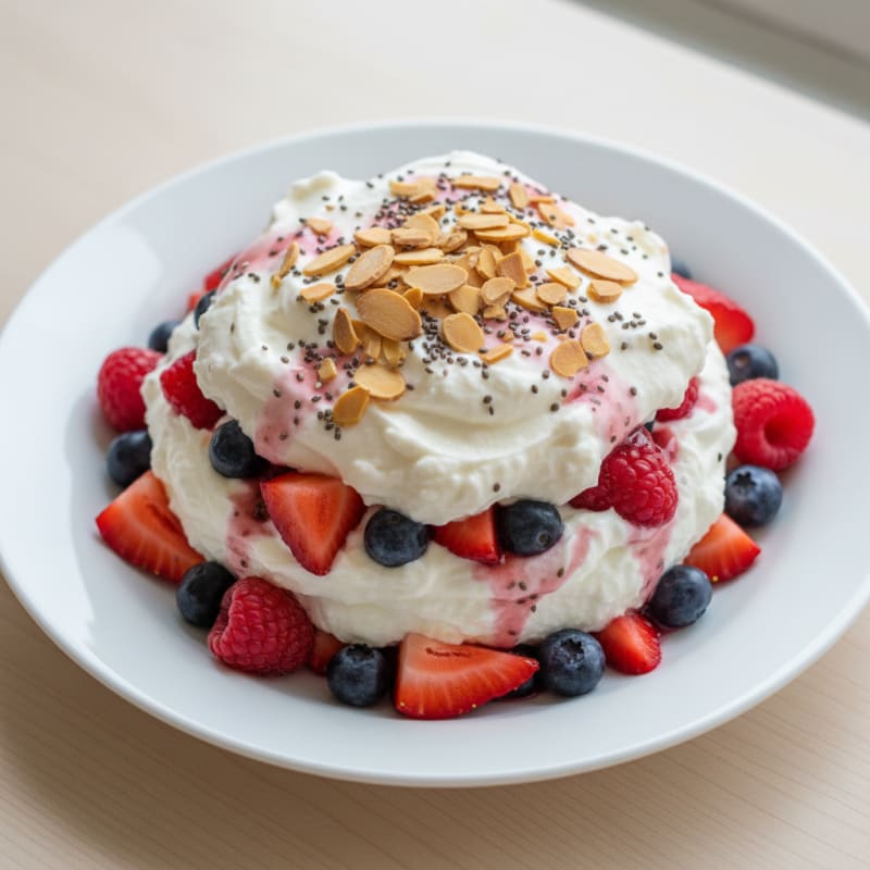 Greek Yogurt Protein Parfait with Mixed Berries