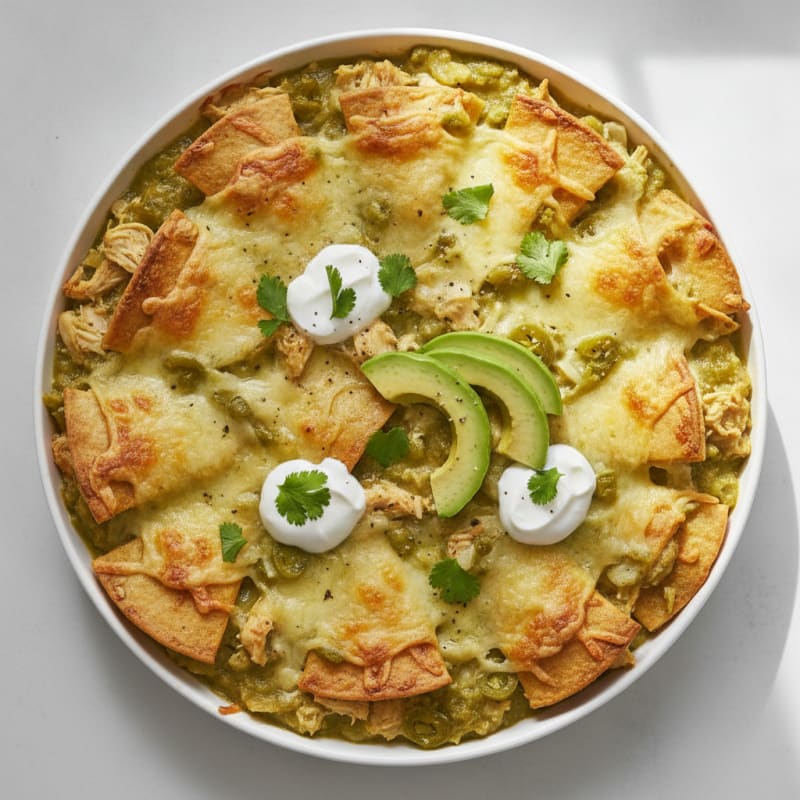 Chicken Green Chile Enchilada Bake