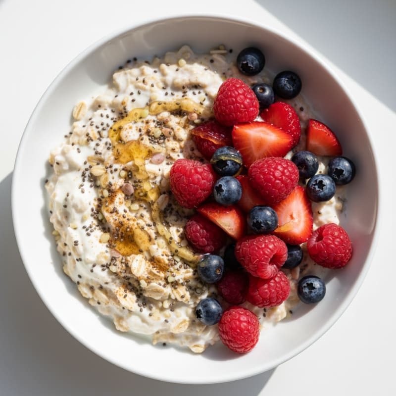 Greek Yogurt Overnight Oats with Berries