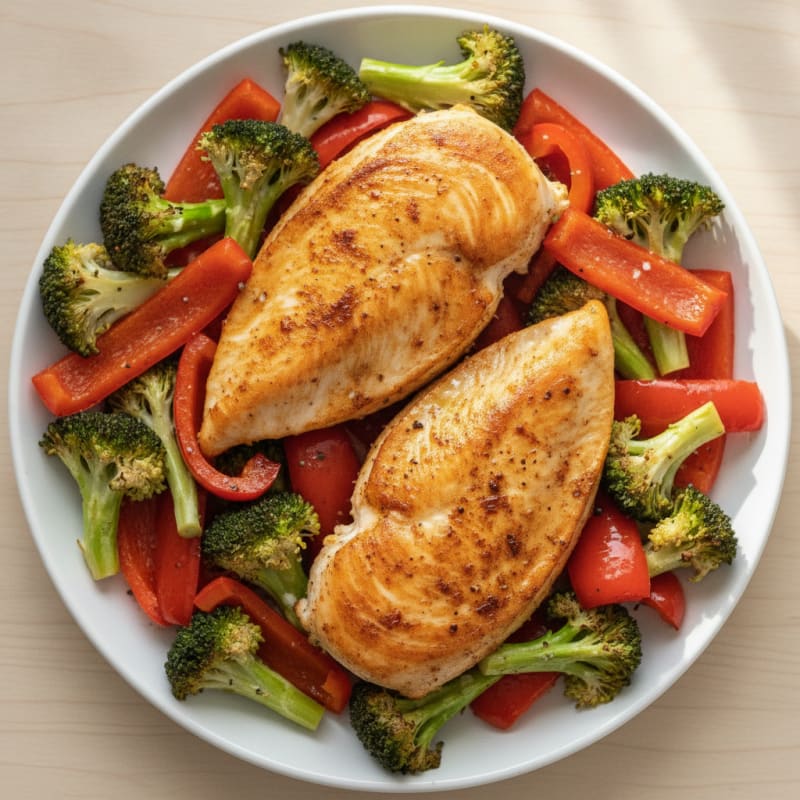 Air-Fried Chicken with Roasted Vegetables