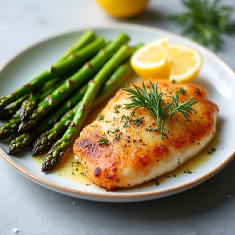 Crispy Lemon Herb Chicken with Roasted Asparagus