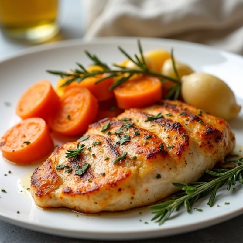 Crispy Herb-Roasted Chicken with Roasted Root Vegetables