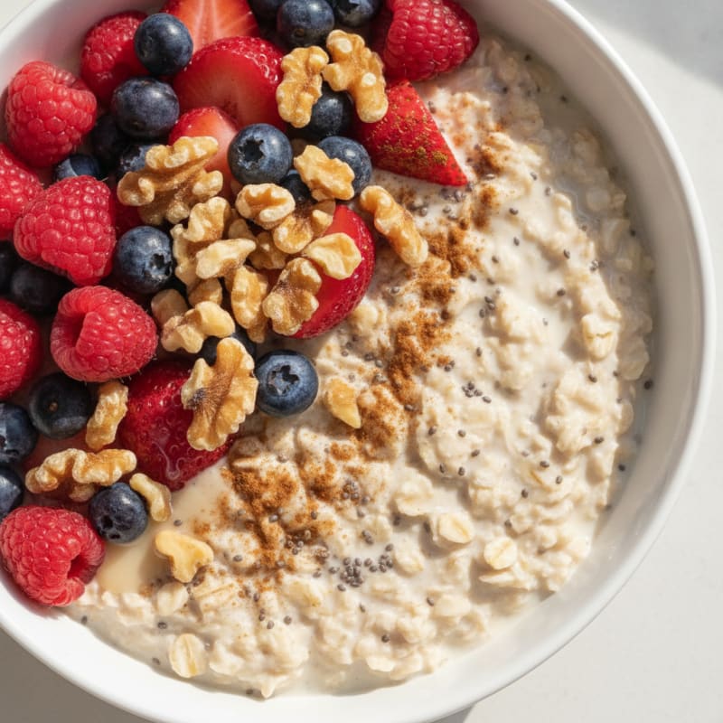 Overnight Oats with Berries and Nuts