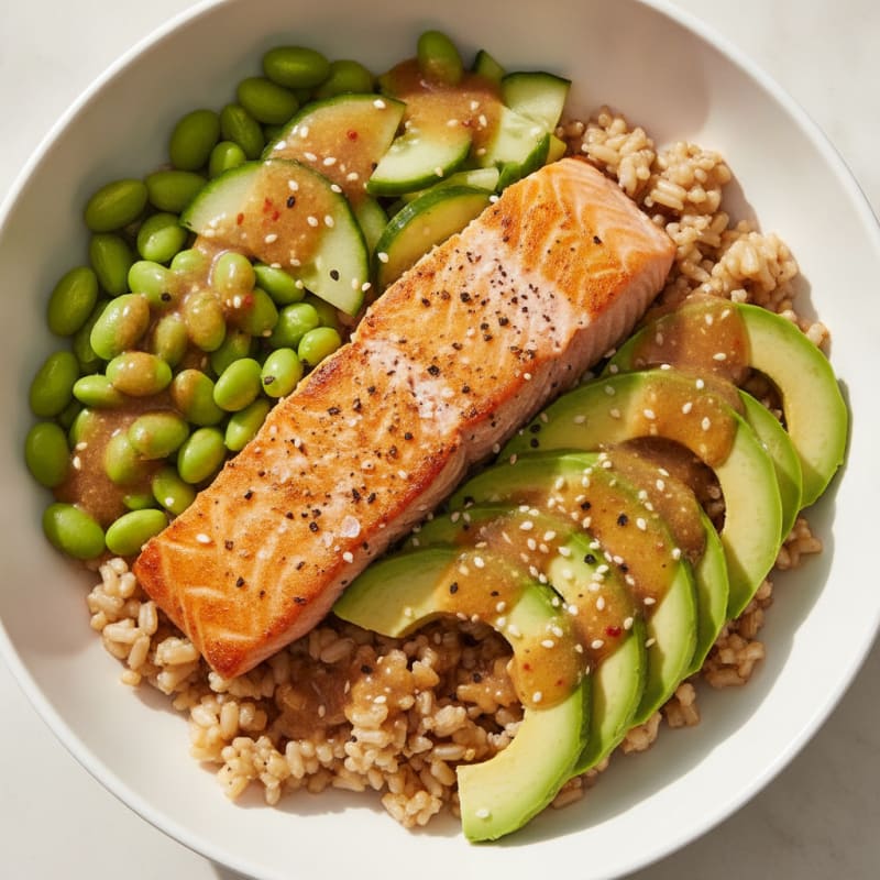 Salmon Sushi Rice Bowl with Avocado