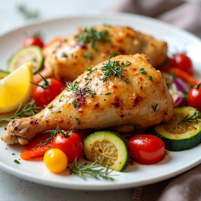 Lemon-Herb Roasted Chicken with Crispy Sheet Pan Vegetables