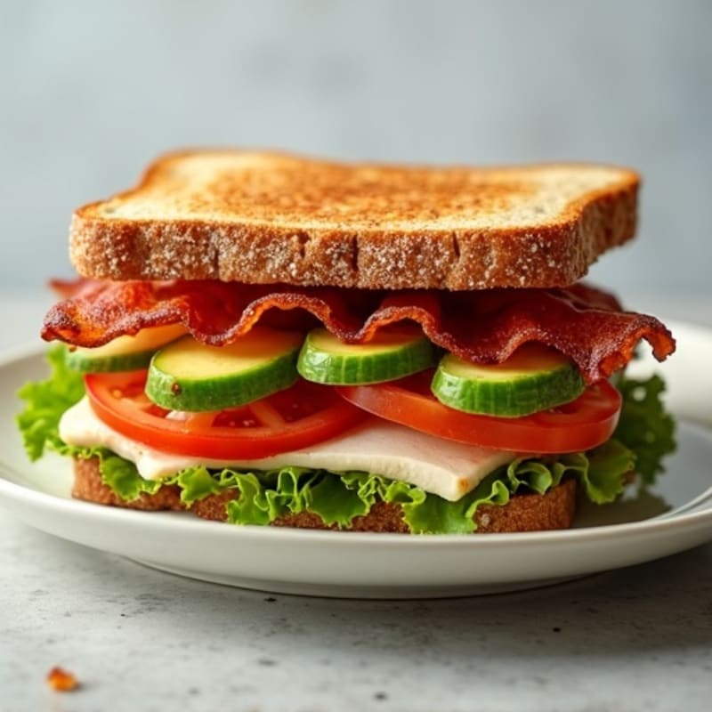 Crispy Bacon Fresh Avocado BLT Sandwich with Turkey