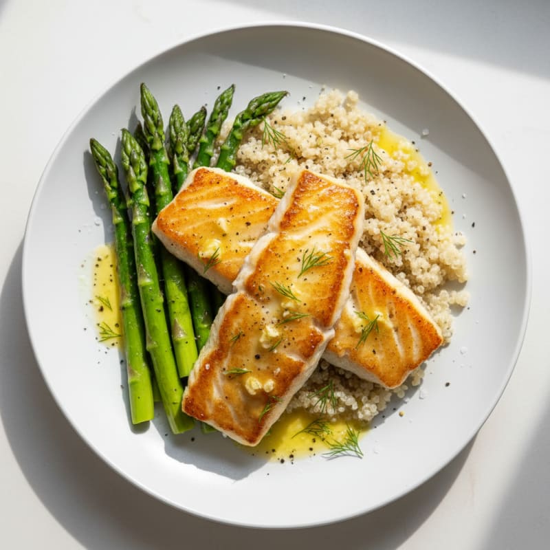 Pan-Seared Cod with Lemon-Dill Sauce