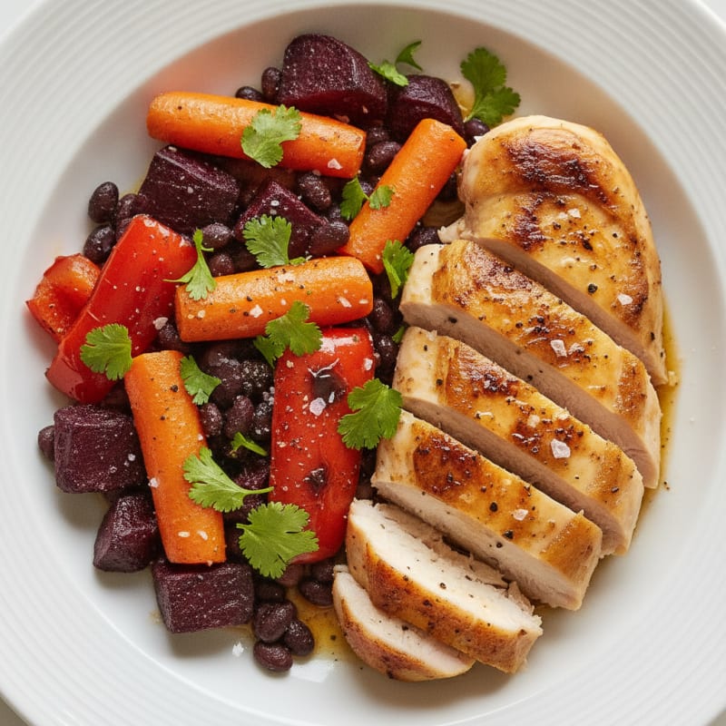 Chicken Breast with Roasted Root Vegetables