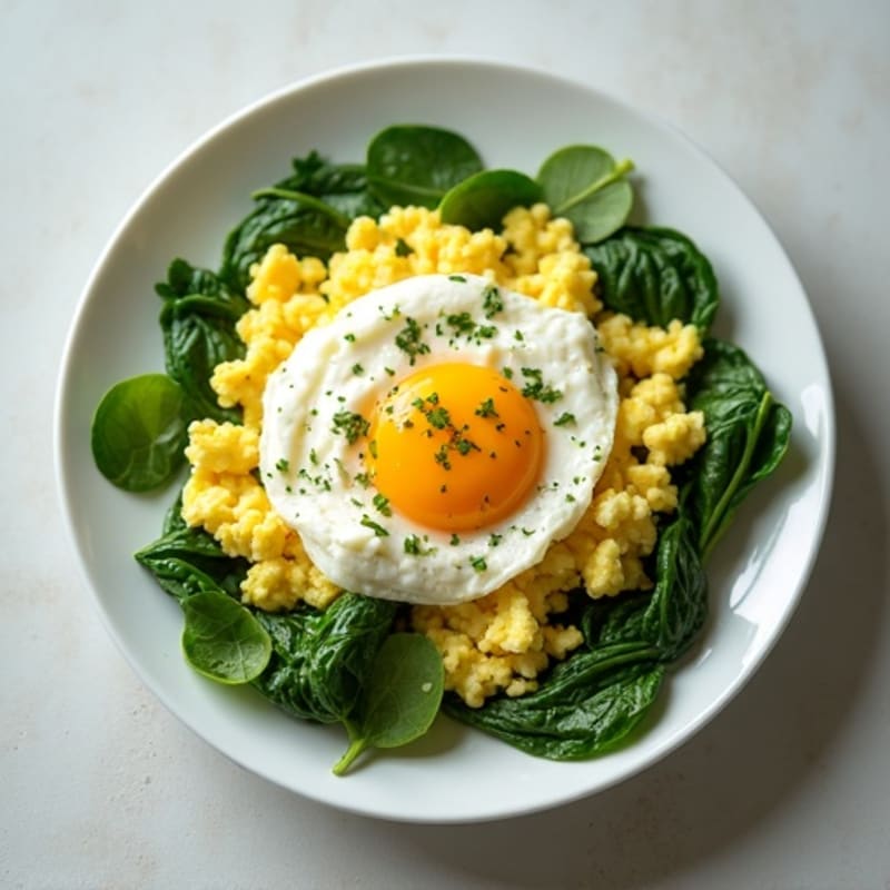Egg White Scramble with Cottage Cheese and Spinach