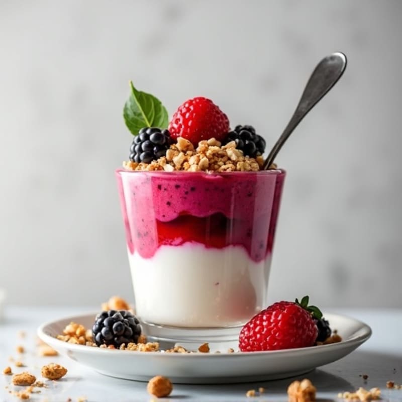 Greek Yogurt Protein Parfait with Mixed Berries