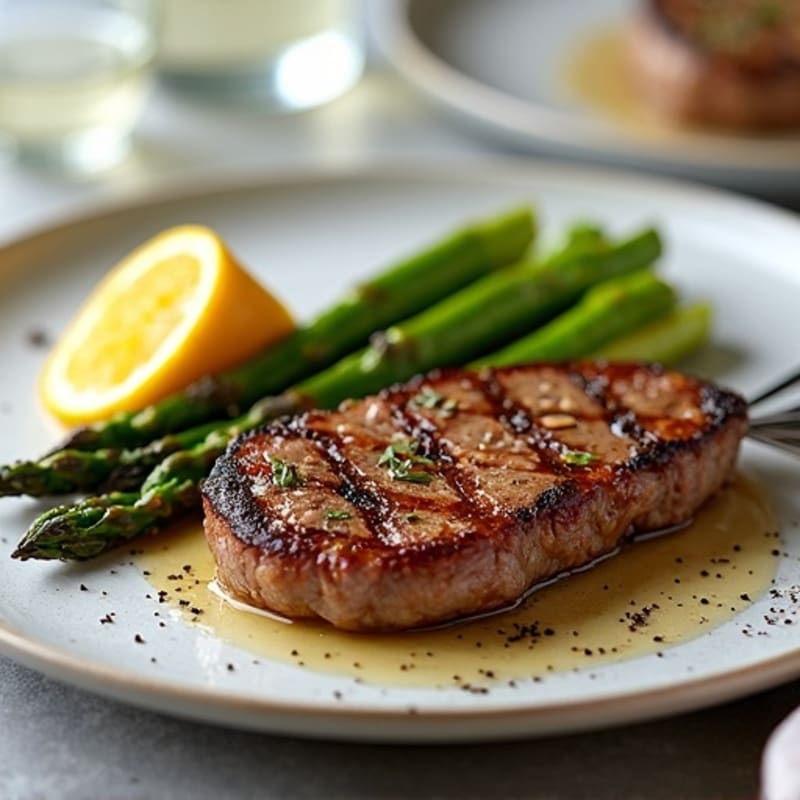 Juicy Pan-Seared Steak with Roasted Asparagus