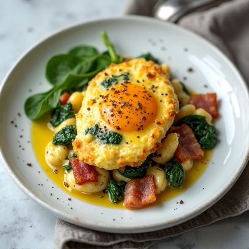 Egg White Scramble with Spinach and Turkey Bacon