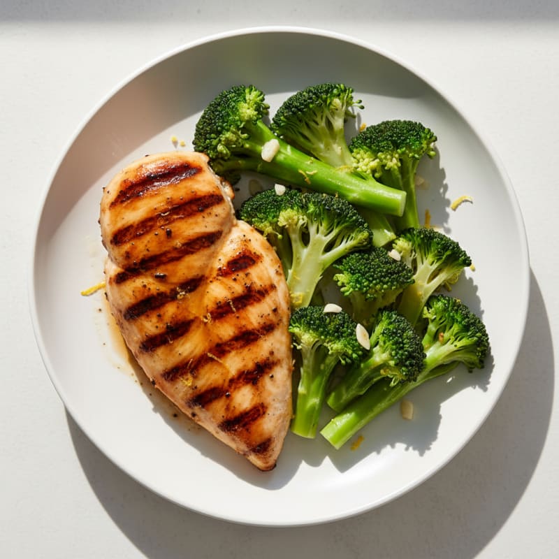 Grilled Chicken Breast with Steamed Broccoli