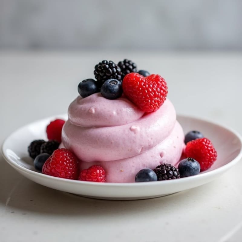 Creamy Greek Yogurt Protein Mousse with Mixed Berries