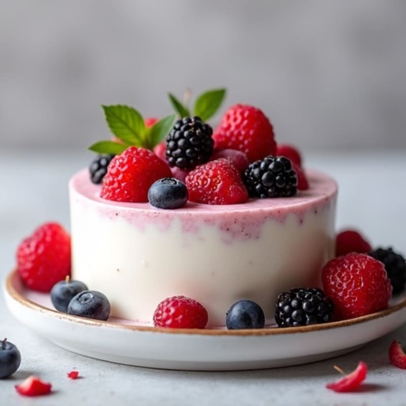 Creamy Greek Yogurt Protein Mousse with Mixed Berries