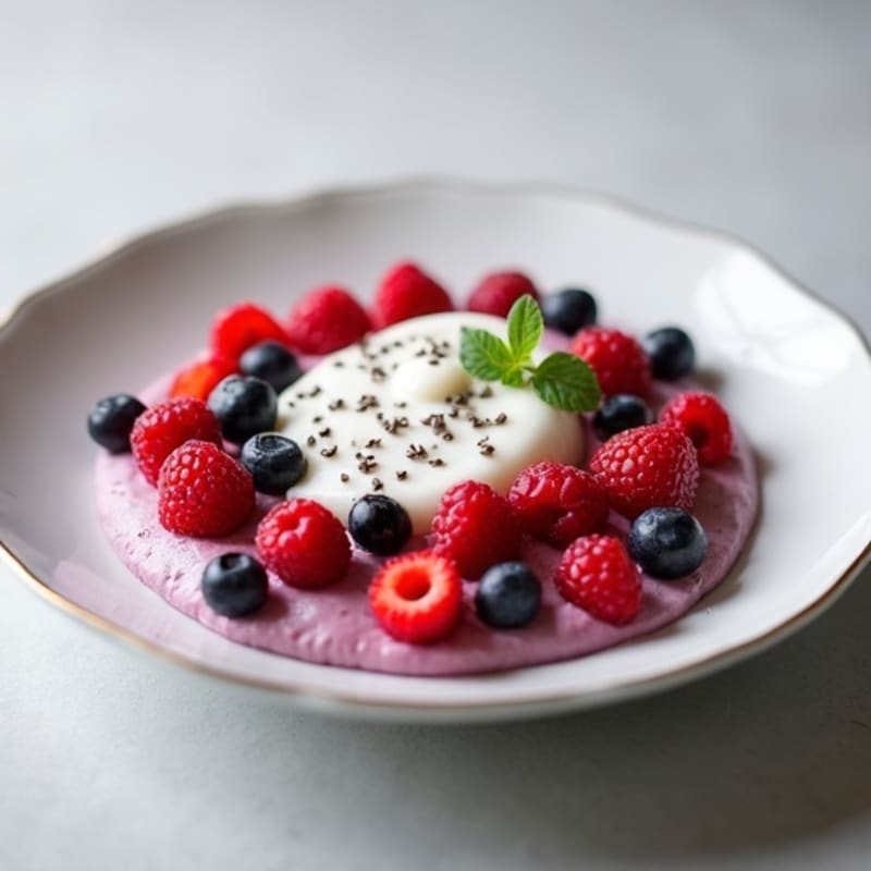 Greek Yogurt Protein Mousse with Mixed Berries