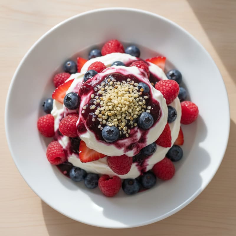 Greek Yogurt Protein Parfait with Mixed Berries