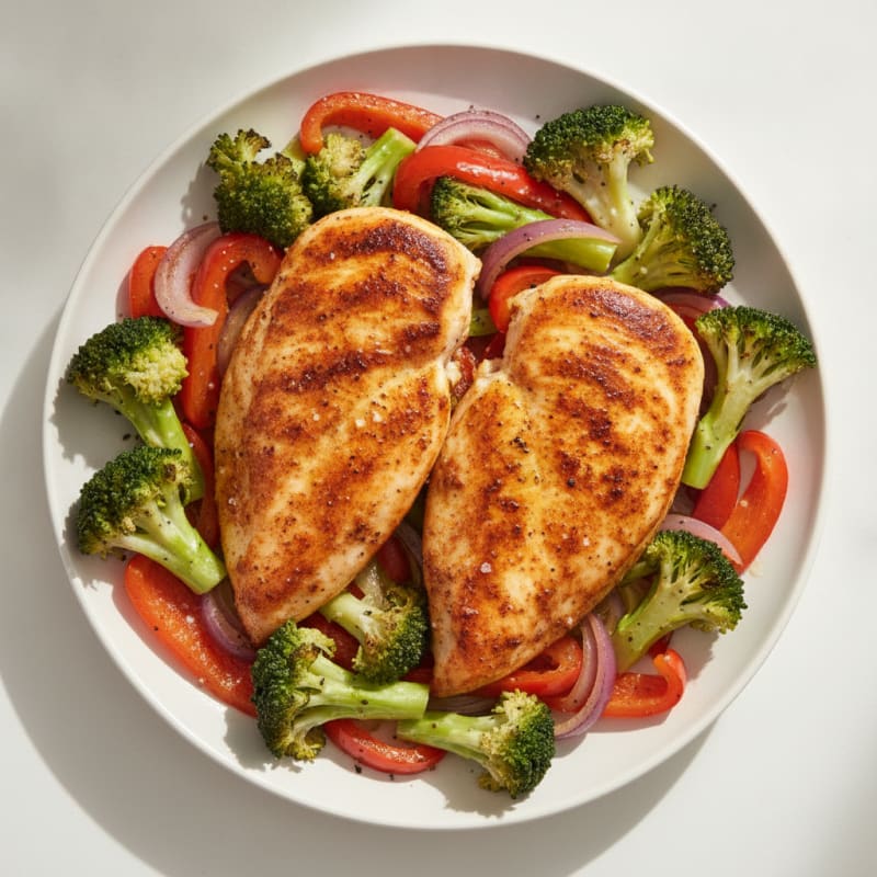Pan-Seared Chicken with Roasted Vegetables