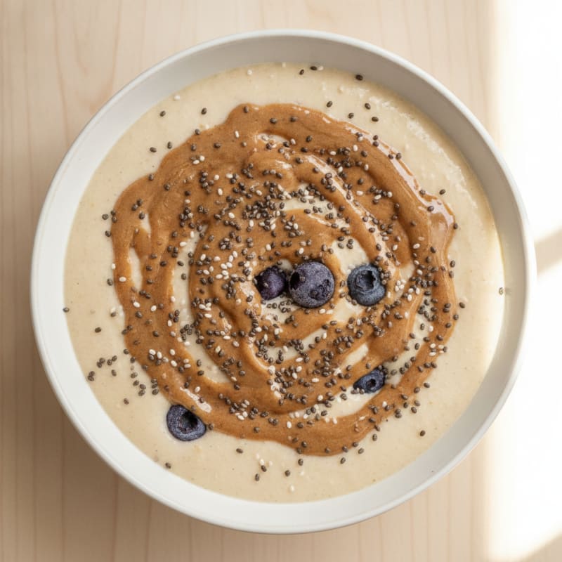 Silky Tofu Protein Smoothie with Almond Butter and Chia