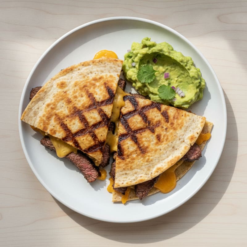 Carne Asada Quesadillas with Guacamole