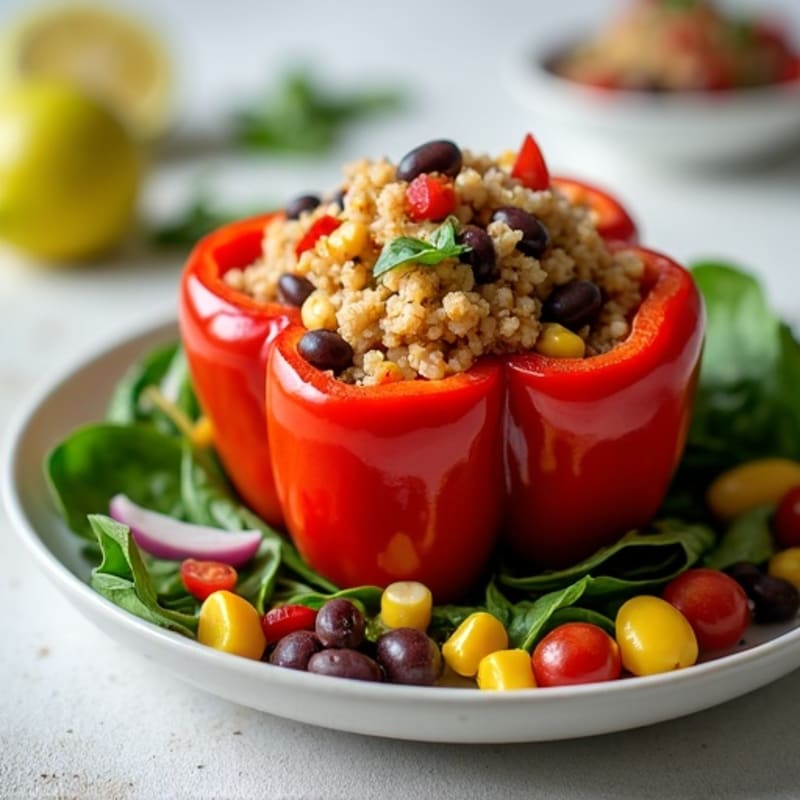 Roasted Zesty Quinoa Stuffed Peppers