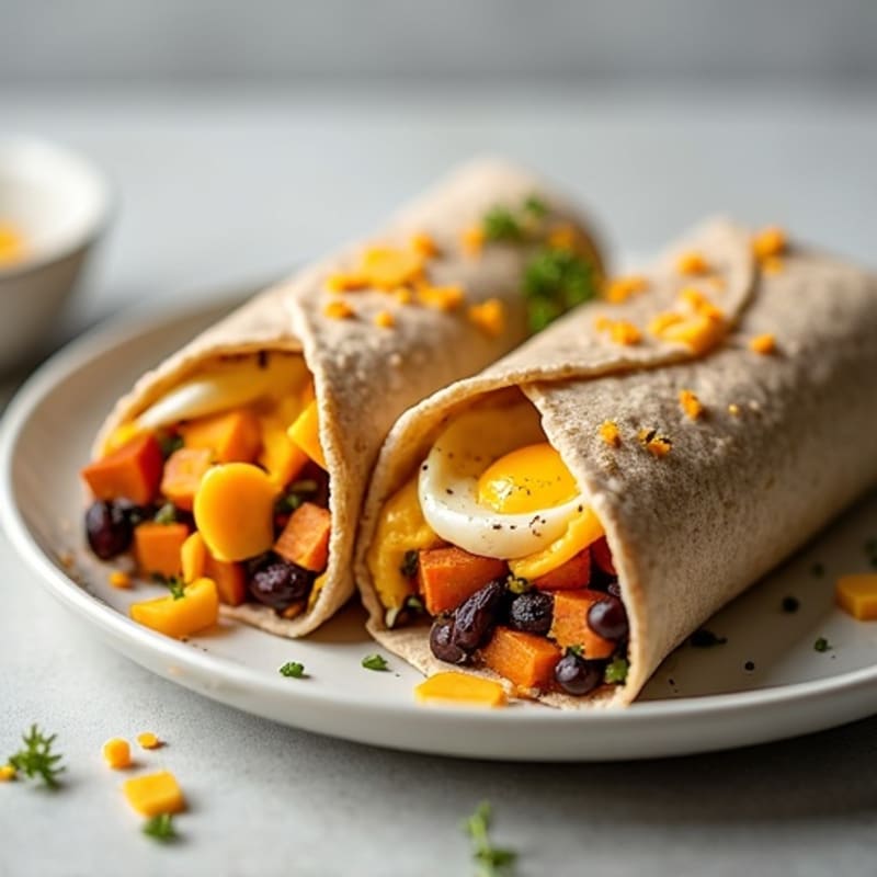 Protein-Packed Sweet Potato Black Bean Breakfast Burrito