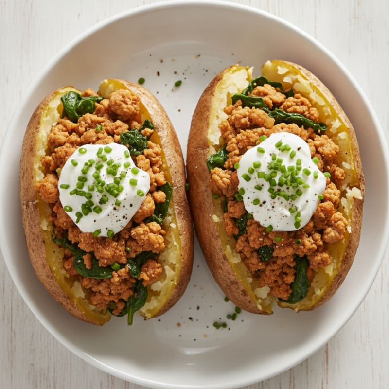 Loaded Baked Potatoes with Savory Toppings