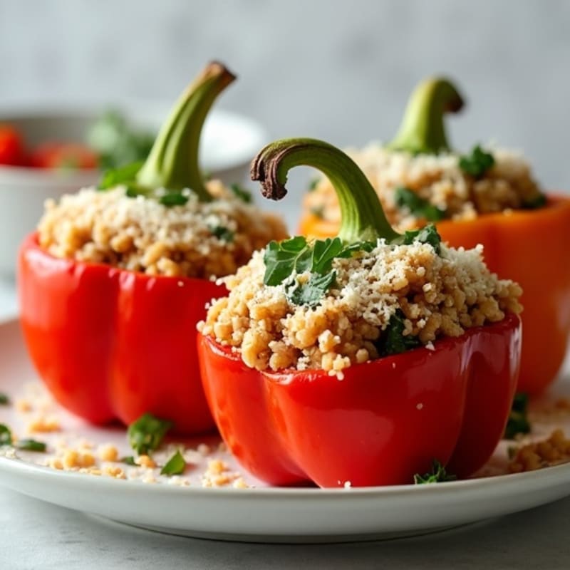 Crispy Parmesan-Topped Lean Meat Stuffed Bell Peppers