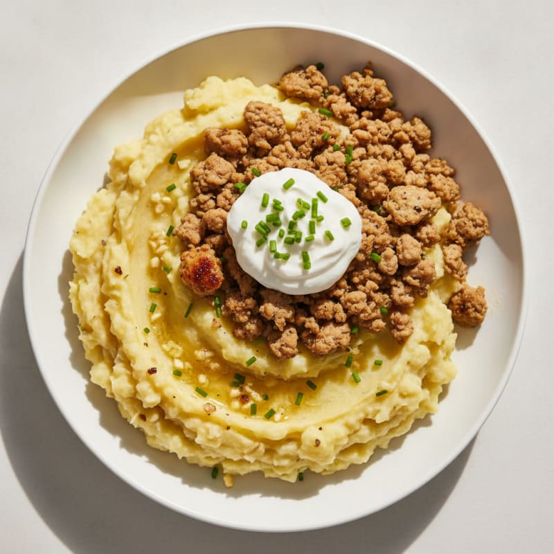 Buttery Garlic Mashed Potatoes with Lean Turkey