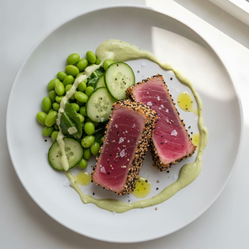 Pan-Seared Ahi Tuna with Wasabi Mayo