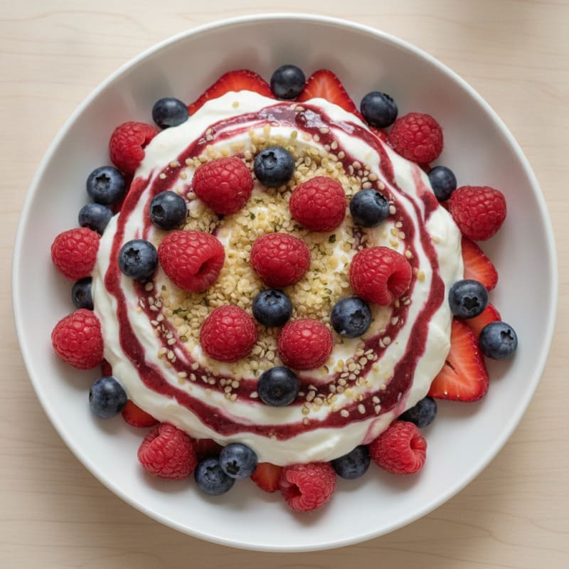 Greek Yogurt Protein Parfait with Mixed Berries