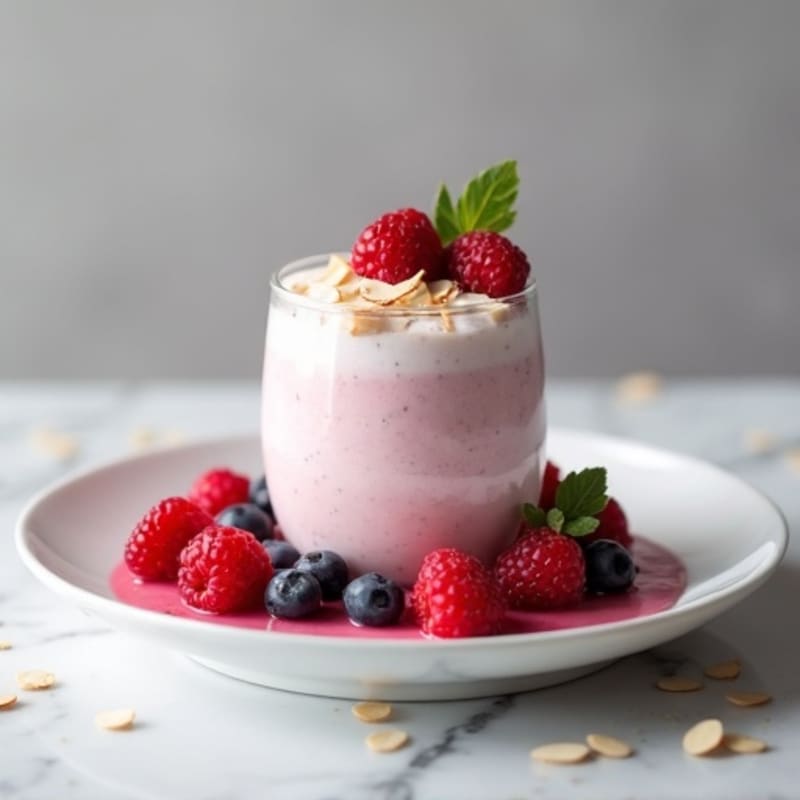 Silky Greek Yogurt Protein Mousse with Mixed Berries
