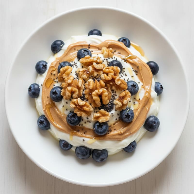 Creamy Greek Yogurt Parfait with Nut Butter and Berries