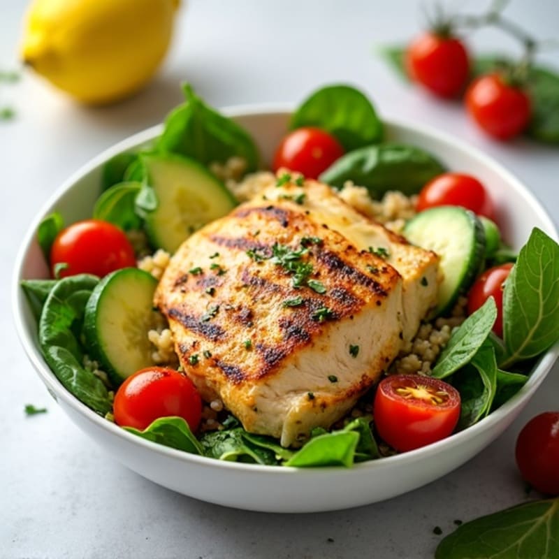 Grilled Chicken and Quinoa Spinach Salad